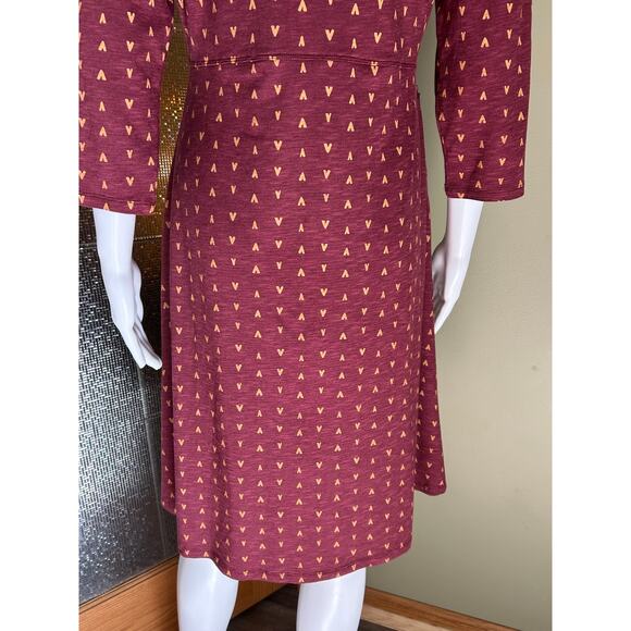 Toad & Co. Rosalinda Dress Port V Pattern 3/4 Sleeves Womens M - Picture 8 of 13